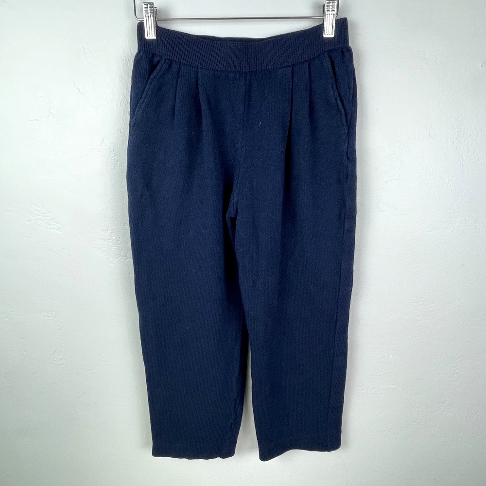 St John Separates Knit Pants Size 2 Navy Blue Crop Capri Made in USA Office Vtg